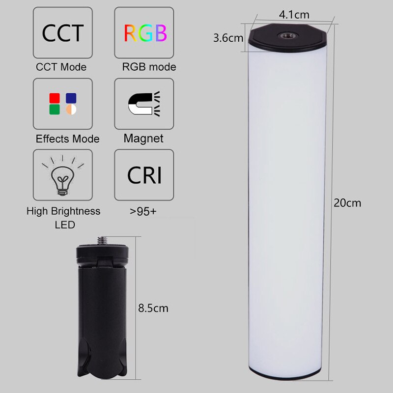Magnetische RGB Licht Stock CIR95 CCT2500K-9000K Handheld Fotografie Stock mit Mini Stativ Füllen Licht LED Lampe für Video Vlog