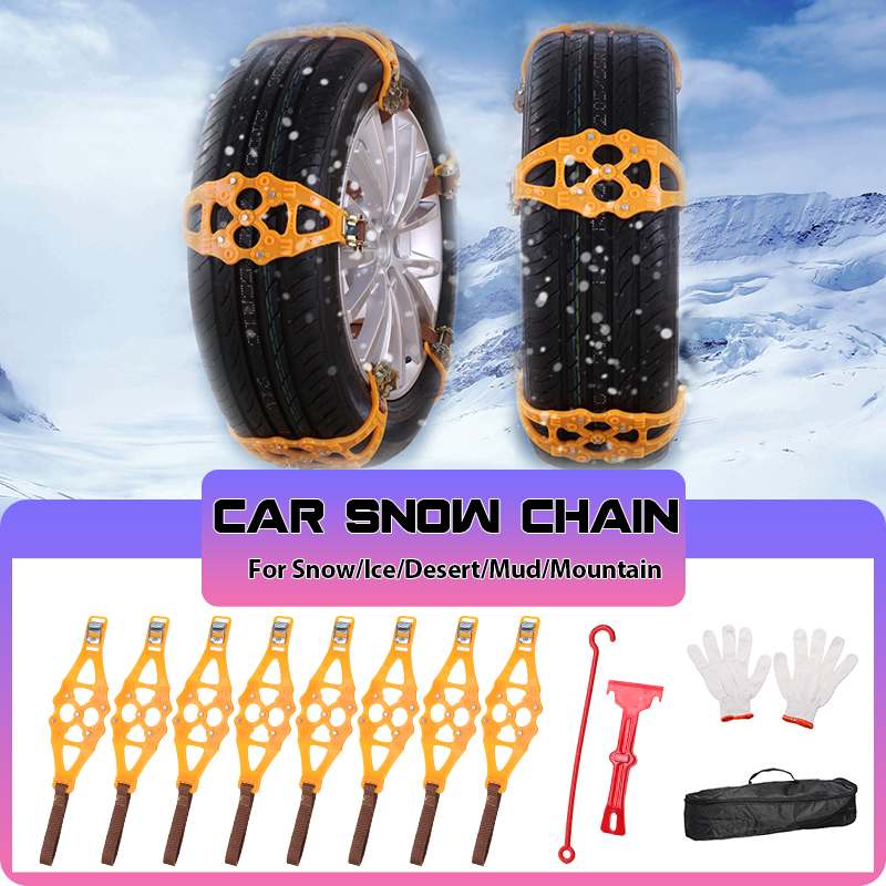 Car Snow Chains Widened Tire Safety TPU Wheel Chains For Winter Auto Car Mud Tyres Wheels Anti-Skid Autocross Outdoor 1/4/8Pcs