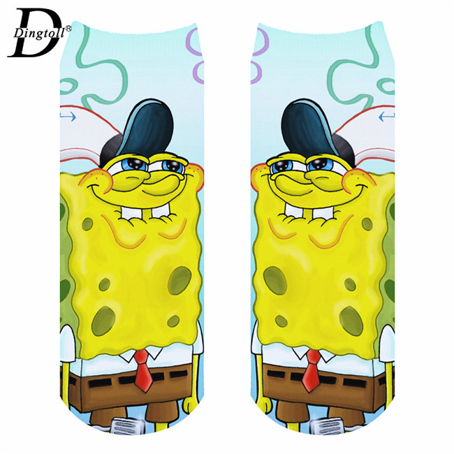 BAEKADOO Unisex Casual algodón 3D dibujos animados impreso Calcetines: A119