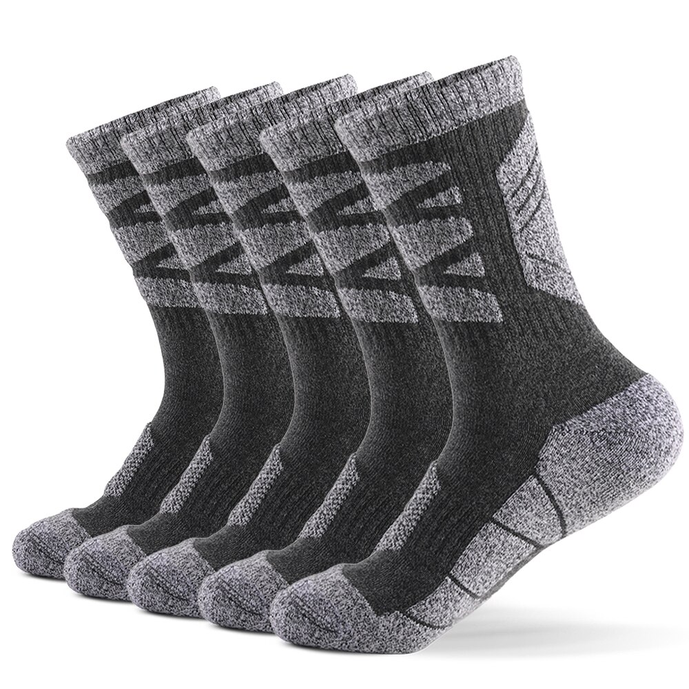 LIXADA Men's Sports Socks Ski Socks Thick Knit Winter Athletic Socks Fitness Breathable Quick Dry Socks For Ski: Dark Grey / L