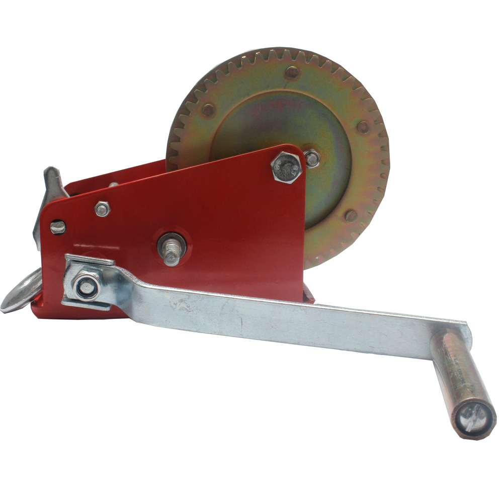 3000 pound hand winch manual winch spray-moulded red coloured galvanized Nylon rope winch