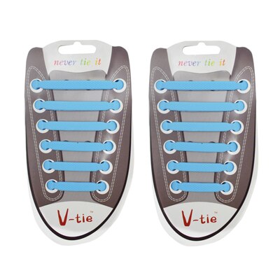 Cordones elásticos de silicona para niños, para primeros pasos, para zapatillas de deporte, impermeables, 1 juego/12 Uds.: sky blue