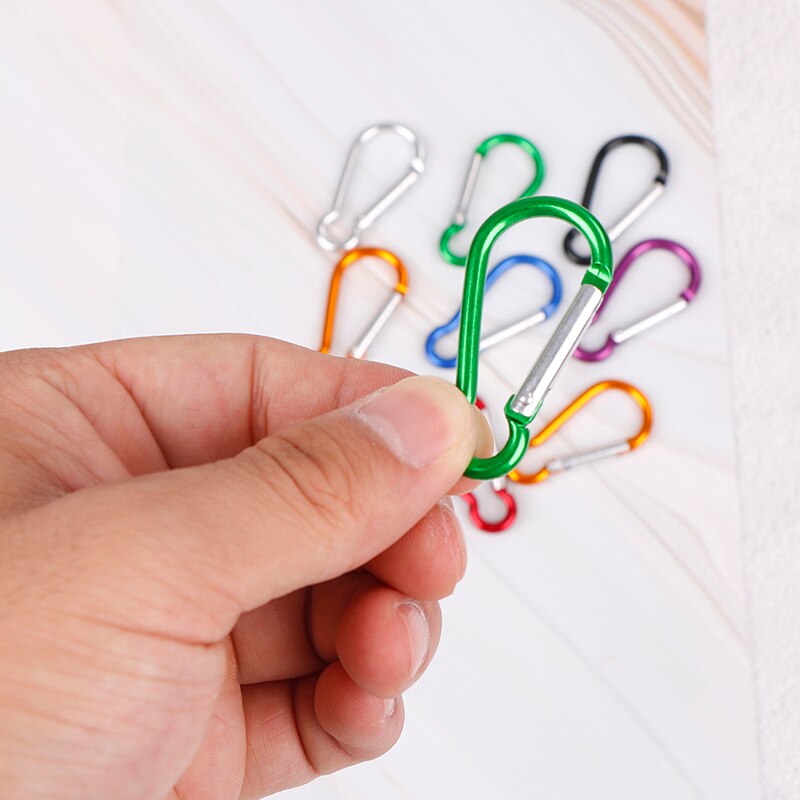 5 stuks kleurrijke aluminium karabijnhaak d-ring sleutelhanger clip camping sleutelhanger karabijnhaak outdoor reisset