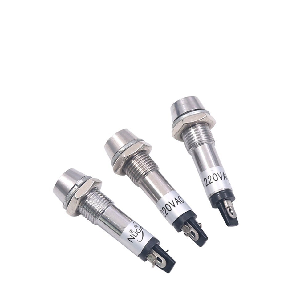 10Pcs Panel 8mm Mounting Red Green Yellow Indicator Light Indication LED Signal Lamp DC24V XD8-1