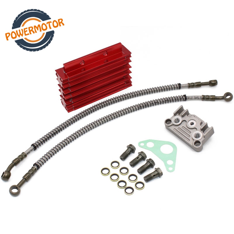 Motorcykel oliekøler olie radiator kit aluminiumslegering til lifan 110 125cc pit snavs cykel crf olie abe cykel atv quad motorcykel