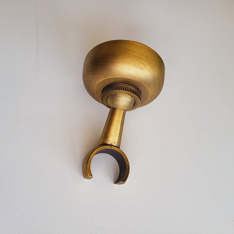 Massief Messing Gemaakt Antiek Messing Wandmontage Handdouche Houder Haak Voetstuk Beugel In Muur Douche Accessoires Badkamer Montage