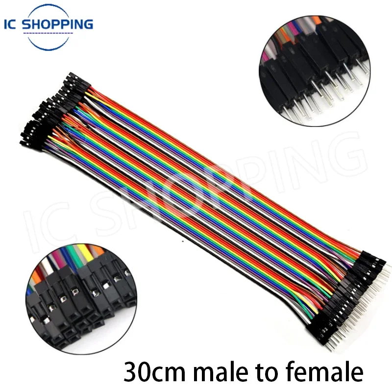 Jumper Wire 40PCS DuPont Line DuPont-kabelverbinding man op man + vrouw naar vrouw en man-vrouw voor Arduino DIY KIT: Grey