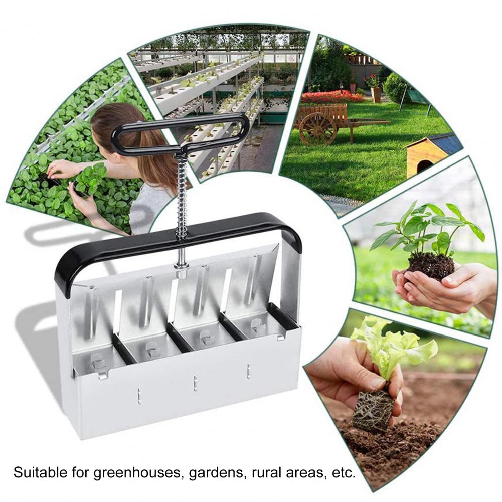 Labor Saving Soil Blockers Sturdy Non-slip Nesting System Soil Block Maker Seedlings Quad Soil Blocking Tool	for Gardening