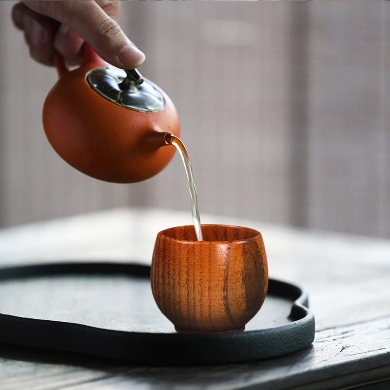 Jujube träkopp utomhus bärbara tekoppar resor kaffekoppar handgjorda naturligt vatten juice vin öl mjölk mugg tekoppar teware