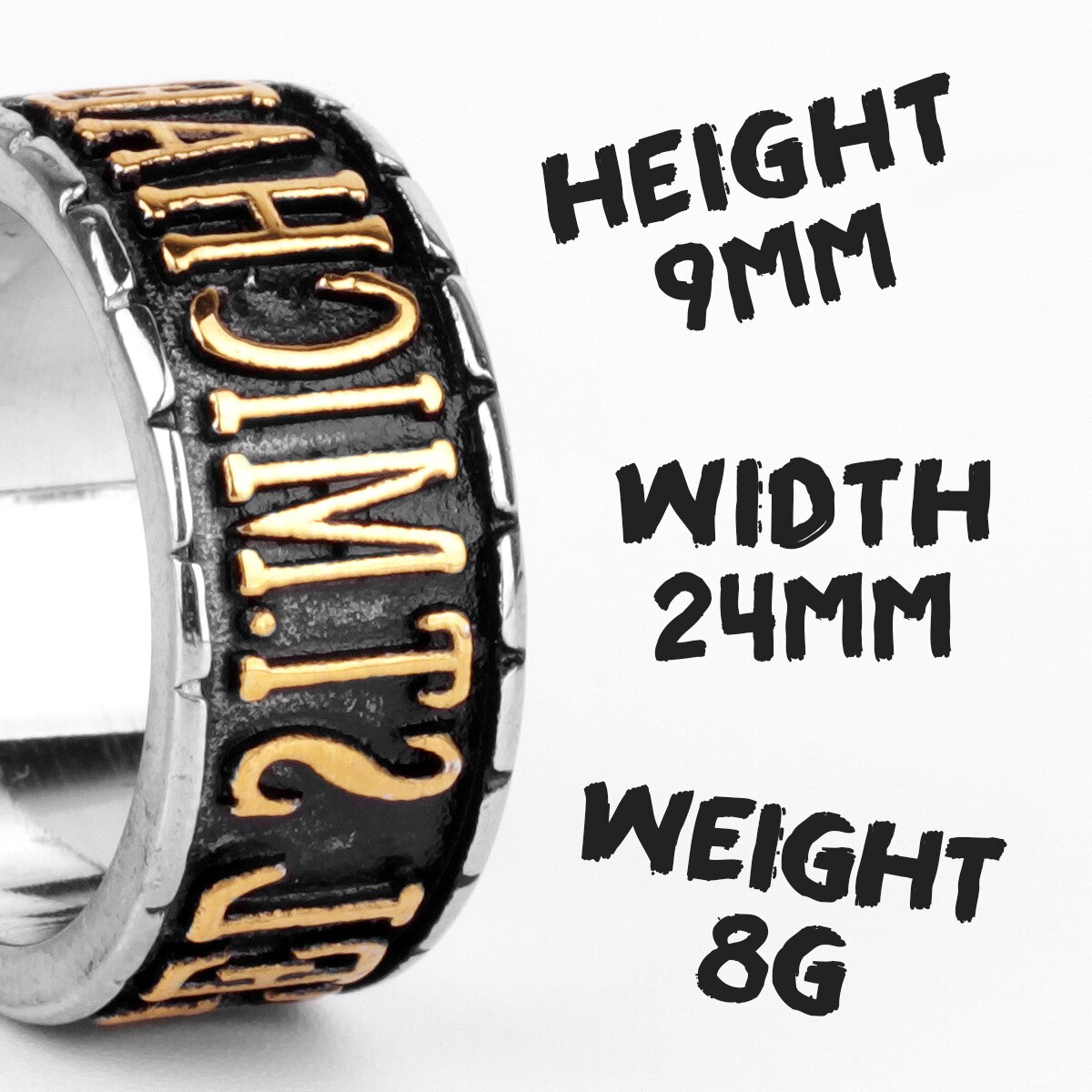 316L Stainless Steel St.michael Letter Religious Man Men Rings Talisman Good Lucky Punk Rock for Male Boy Jewelry