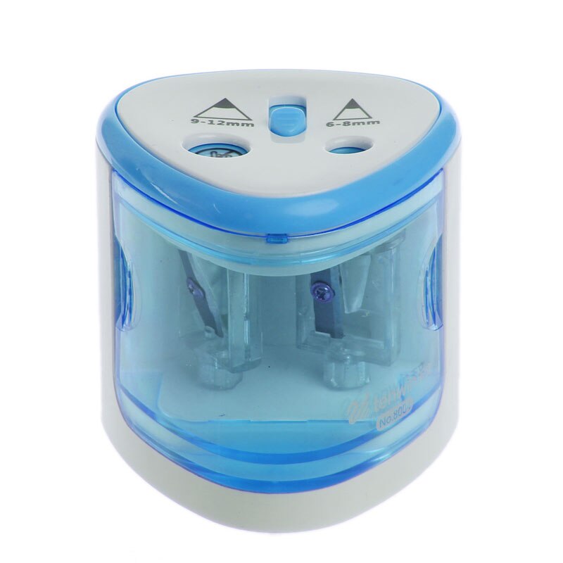sacapuntas automático con interruptor de contacto eléctrico de dos orificios para oficina en casa y escuela: Azul