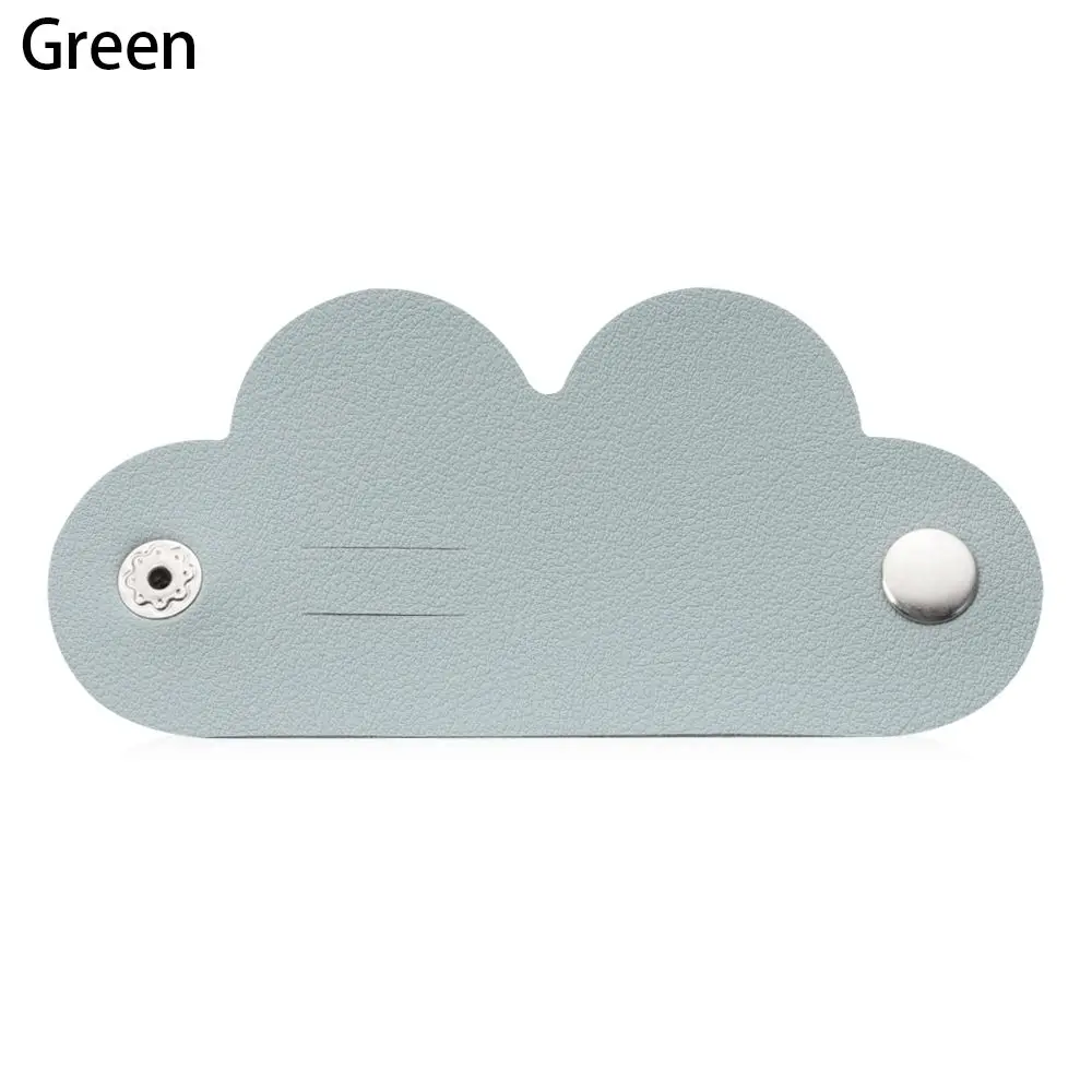 1Pcs Cute Leather Cable Winder Solid Color Earphone Cord Organizer Charger Cable Protector Clips Winder Tie Cable Management