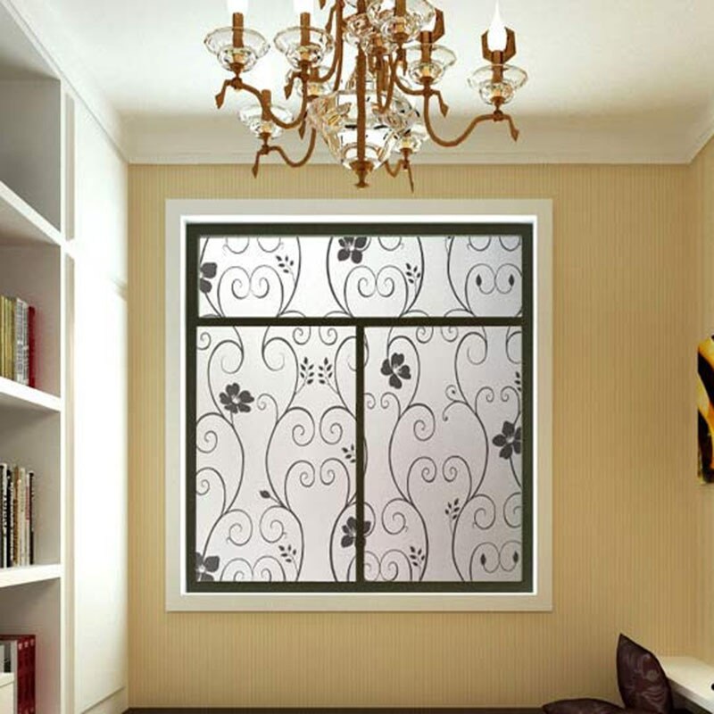 Waterproof Frosted Glass Opaque Window Privacy Film Home Decor Film Bedroom Bathroom Office Sticker Self Adhesive Film 45x100cm