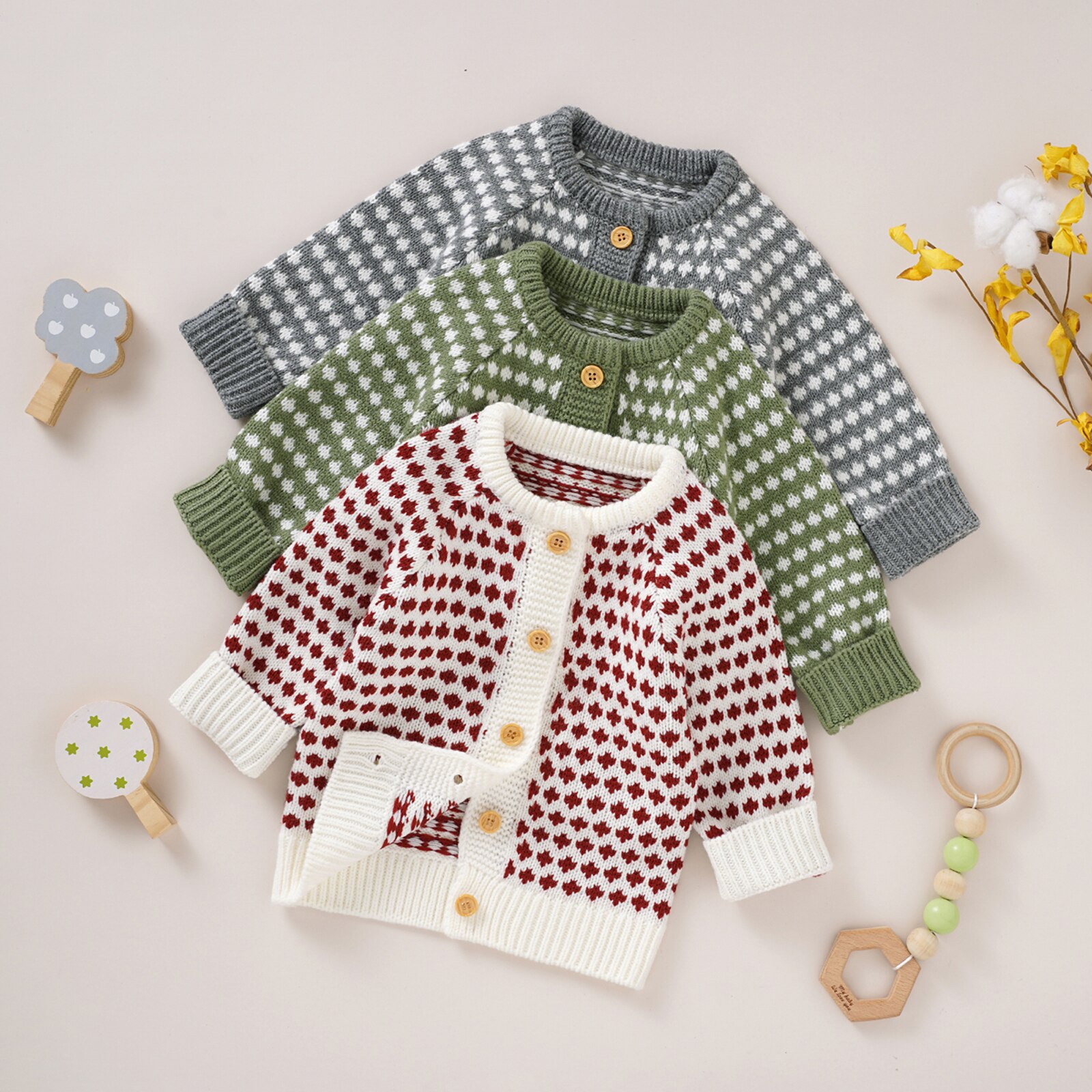 Baby Truien Jas Herfst Winter Jongens Meisjes Kleding Met Lange Mouwen Single-Breasted Gebreid Vest Tops Uitloper Baby Knitwear