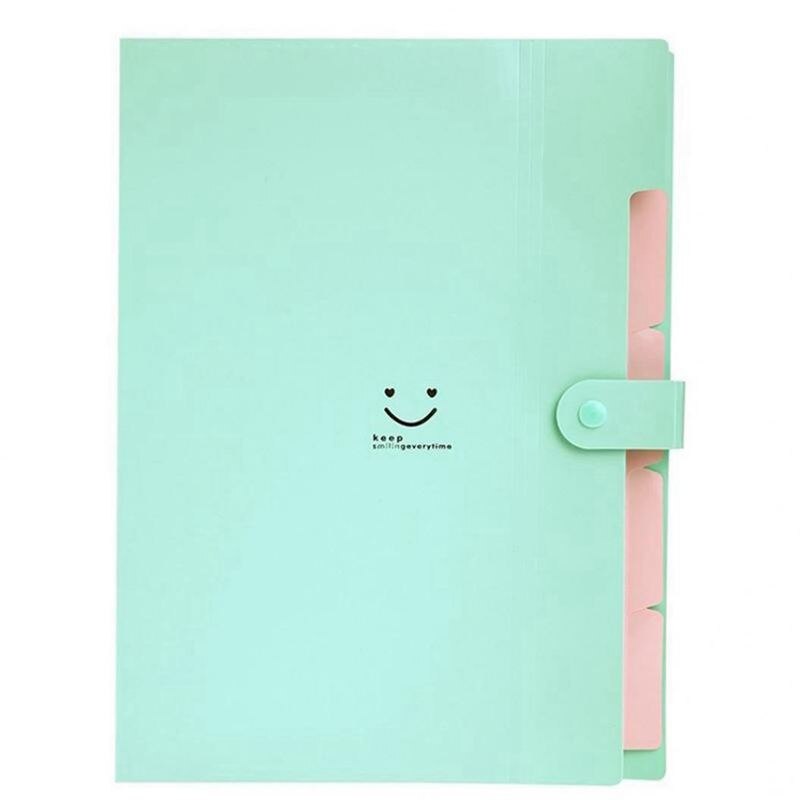 Plastic uitvouwbare ordners accordeon documenten organizer 5- vakken  a4 briefformaat voor school en kantoor