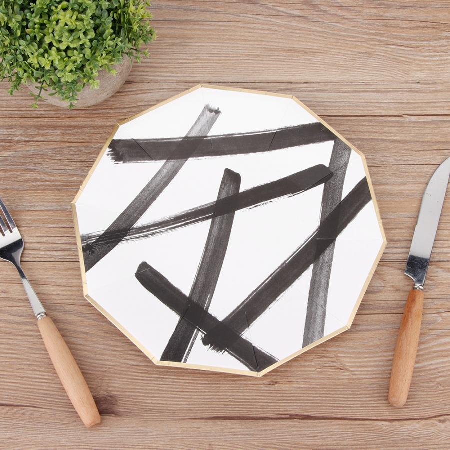 Disposable Plates 8Pcs 23cm Disposable Paper Plate Tableware for Cake Afternoon Tea Party BBQ