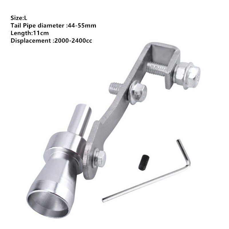 Universele Auto Turbo Uitlaatpijp Uitlaat Geluid Fluitje Voor Volkswagen Vw T5 Passat B5 B6 B7 B8 Cc Golf 4 5 6 7 Mk4 Mk5 Mk7: L silver