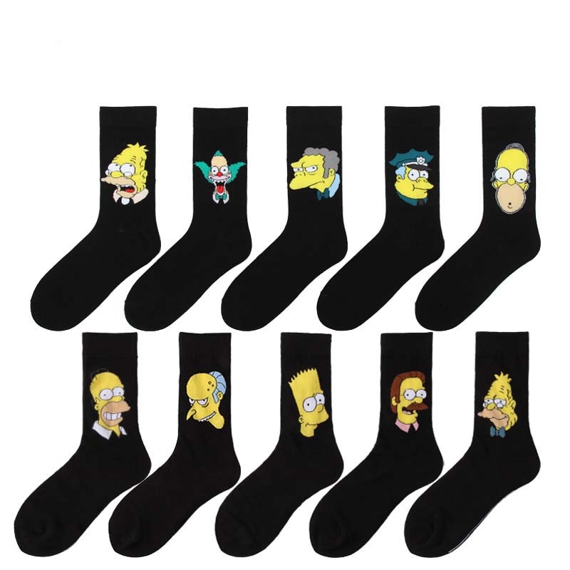 5 pairs lot pack men women Lovers personality korean style cute happy funny cotton ins socks College skateboarding socks