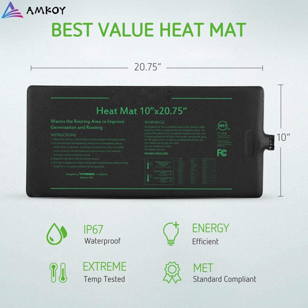 Waterproof Seedling Heat Mat Plant Seed Germination Propagation Clone Seed Starting Planter Warm Pad Heating Mat