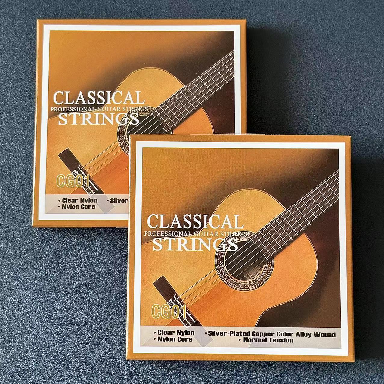 Cordes de guitare classique - Basses à noyau en nylon - Alliage de cuivre plaqué argent - Tension normale / Jeu de 6 cordes (028-043): Rouge