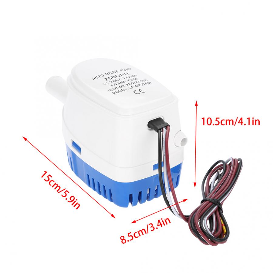 Automatic Bilge Water Pump 12V Boat Submersible Auto Pump With Float Switch Sea Boat Marine Bait Tank Fish