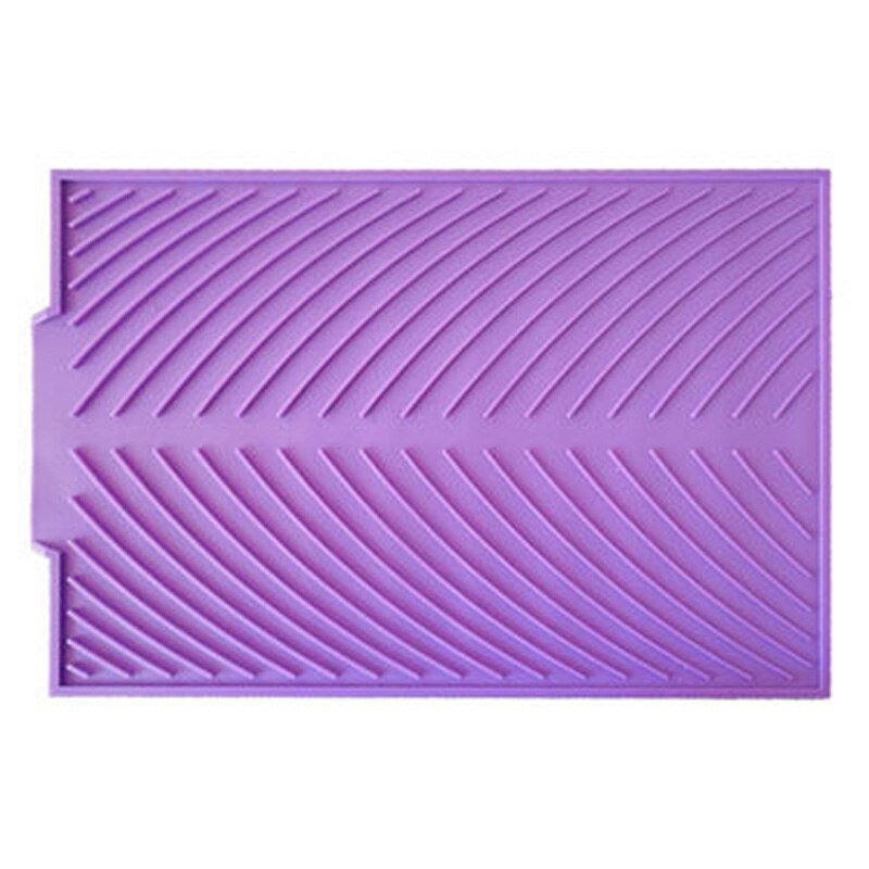 Tapis de vidange antidérapant en Silicone, tapis de séchage pour casseroles de cuisine, tapis de vidange Anti-brûlure, dessous de verre, ustensiles de cuisine: Violet