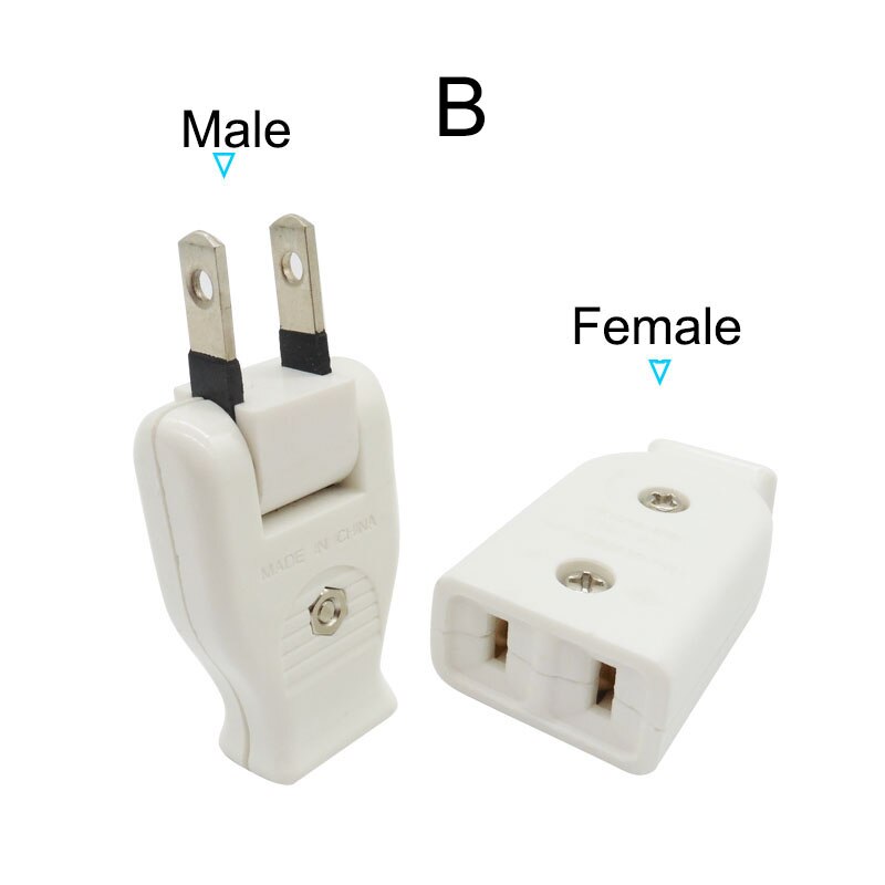 Japanese plug Butt Electrical Plug Socket Power Connector Cable Cord Female Male Converter Adaptor 15A 125V Pure cupper plug: B Male Female