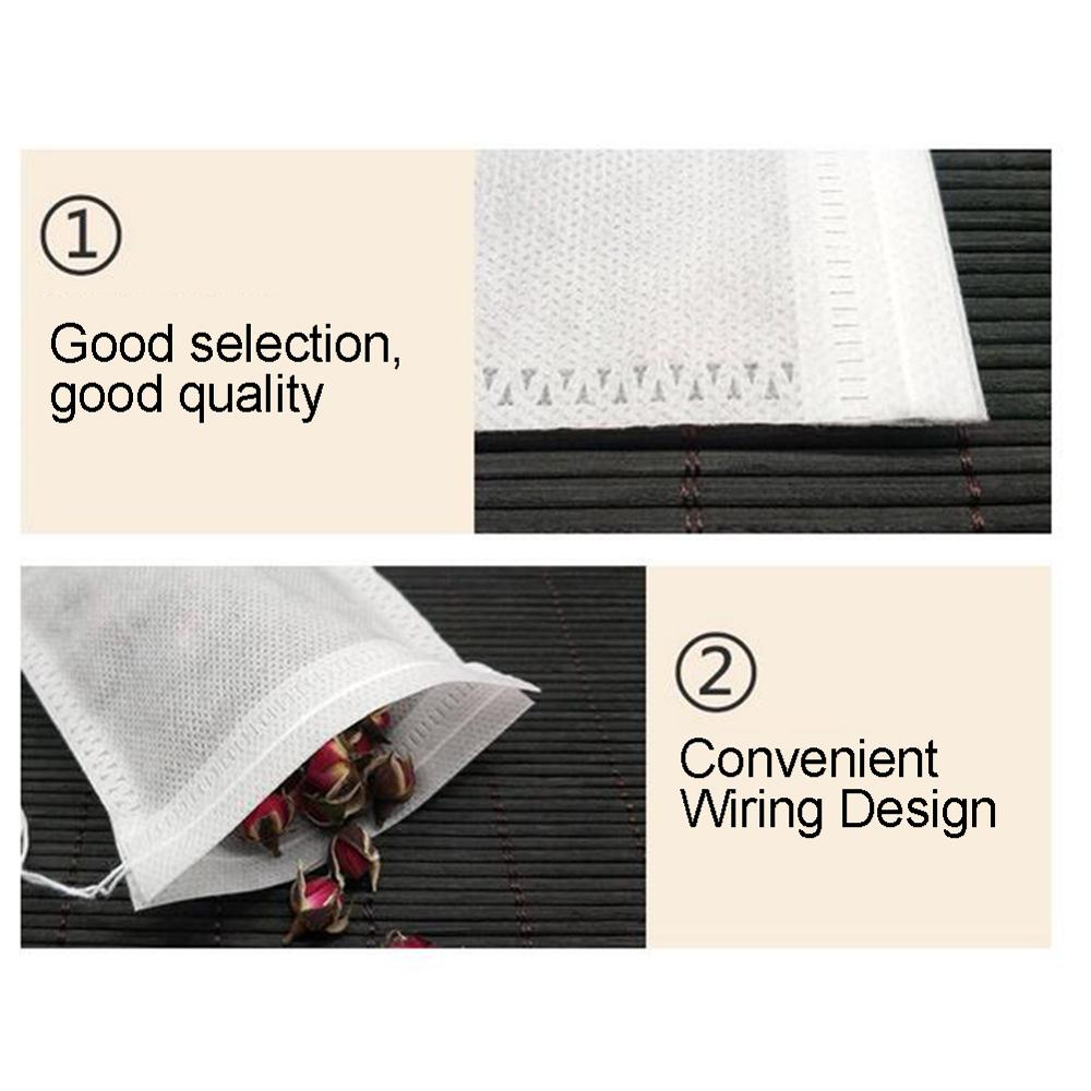 100 st tomma tepåsar engångsdragsko non-woven tyg te ört filterpåse påse tepaket påsar örtinfusers filter