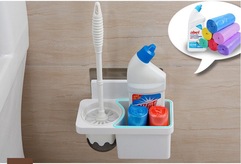 Suction Wall Mounted WC Brush with Storage Holder Toilet Brush Toilet Set Cleaning Brush Antique Toilet Bathroom Accessori