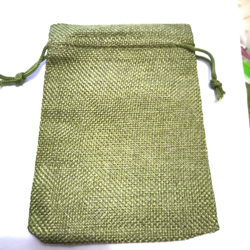 50pcs Small Natural Bags jewelry packing bags Jute Linen Drawstring Pouch Bag Handmade Wedding Party Jewelry Bags: 10x14cm / Army Green
