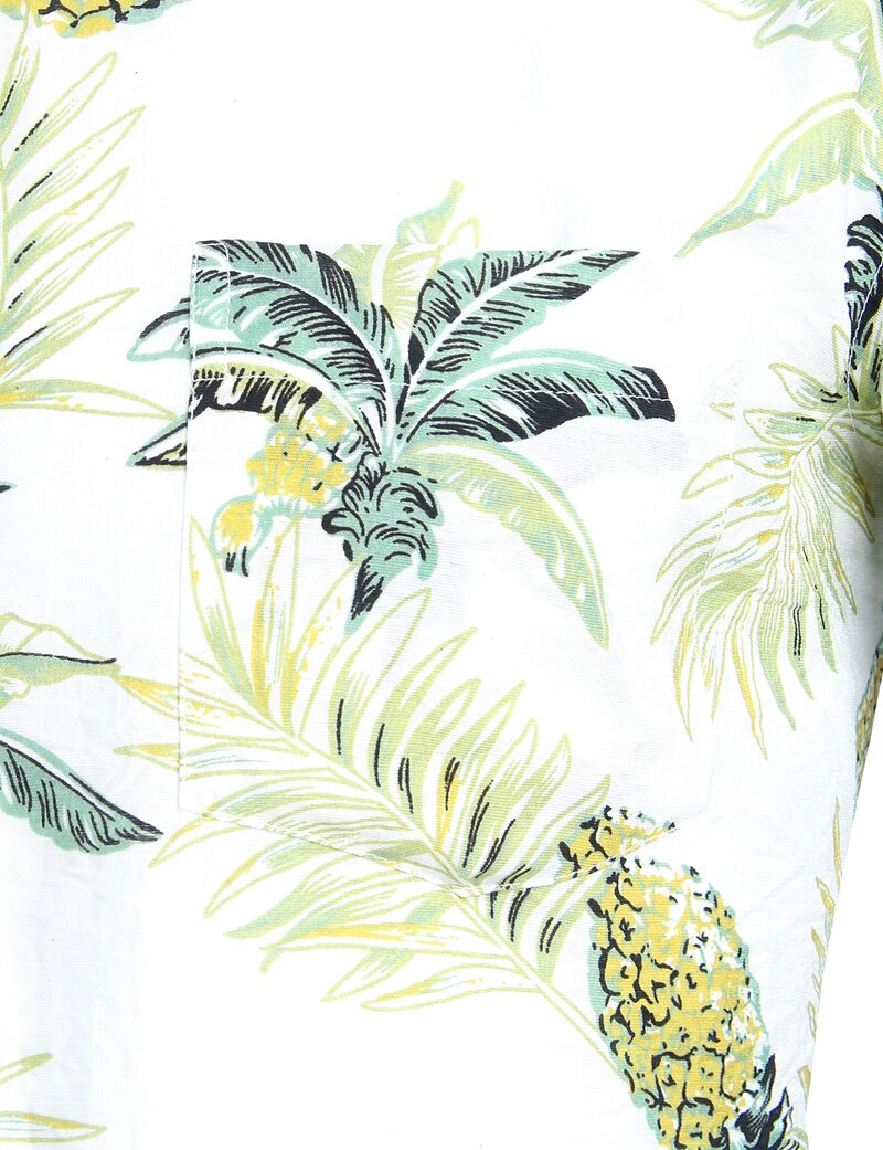 Chemise ananas blanc hommes été à manches courtes hommes plage Hawaii chemises chemises hawaïennes décontracté Chemise Homme Camisa Masculina XXL