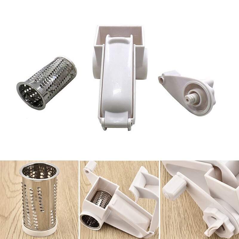 Cheese Grater Cheese Slicer Rotary Cheese Grater Stainless Steel Blades Easy Cleaning for Nuts Chocolate Kitchen Tools & Gadgets