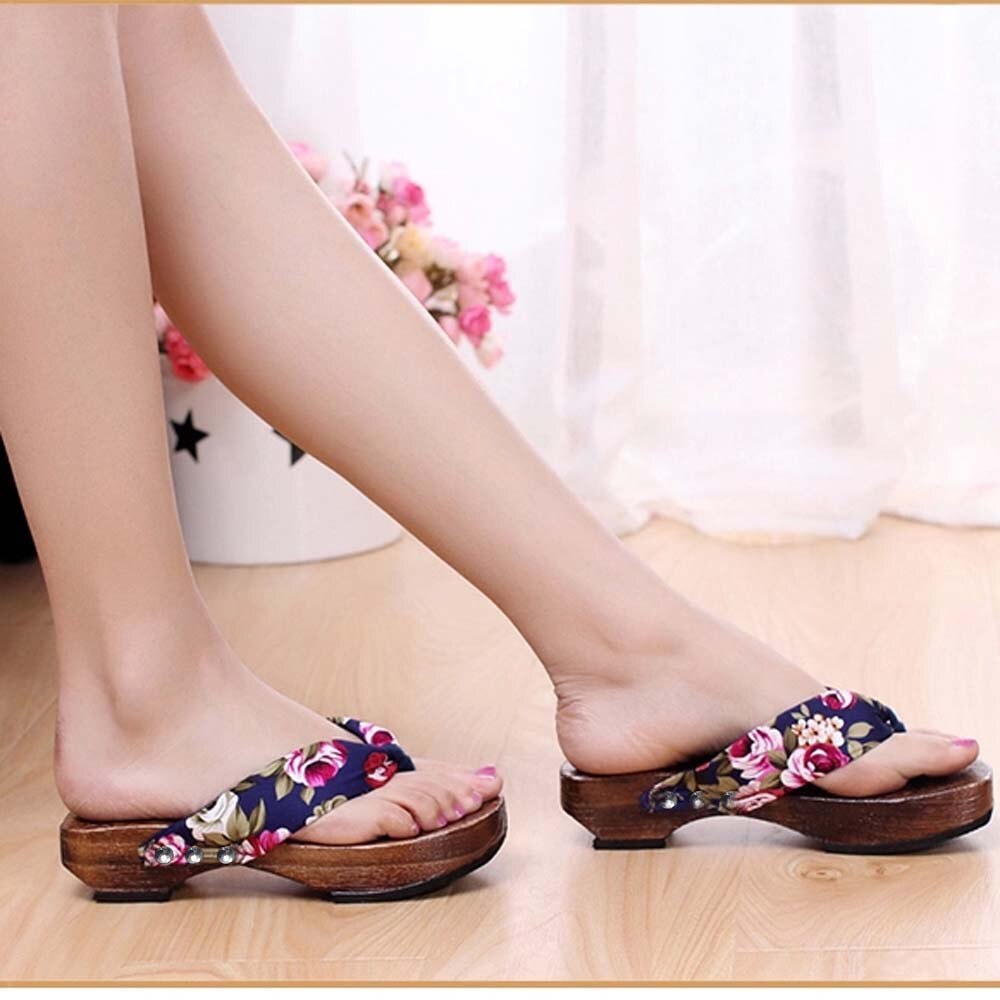 CHAMSGEND Shoes Woman Summer Platform Shoes Wood Women Sandals Clog Wooden Slippers Flip Flops zapatos de mujer