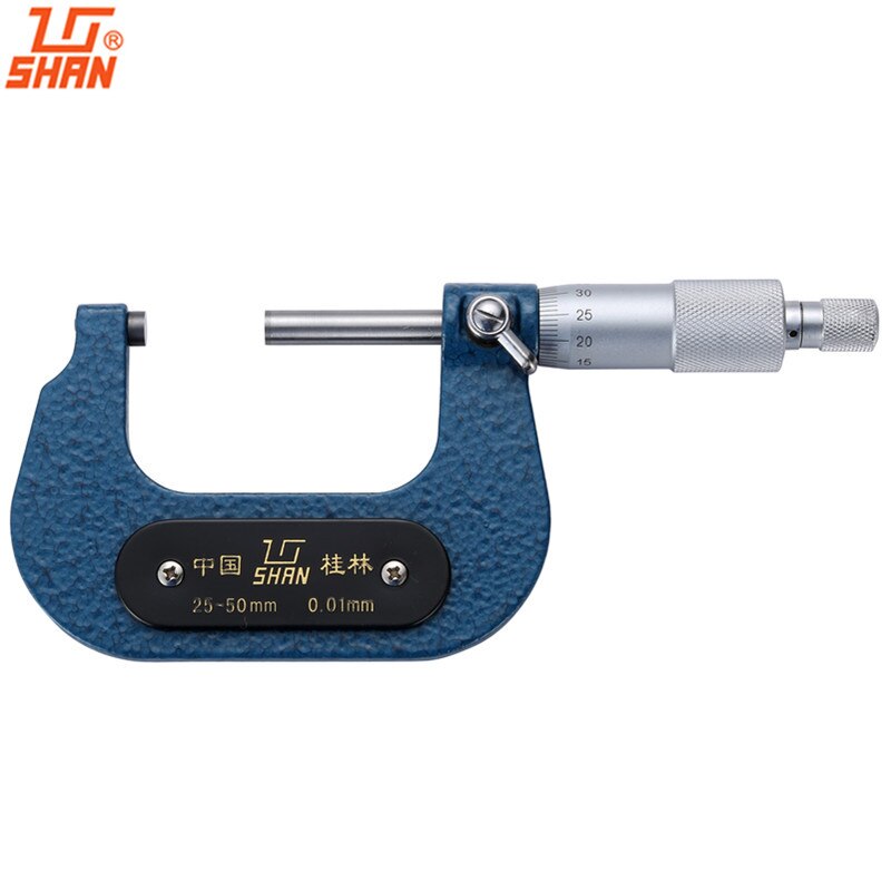 Shan udvendigt mikrometer 0-25/25-50/50-75/75-100mm hårdmetallegering vernier caliper mikrometer til tykkelsesmåleredskaber