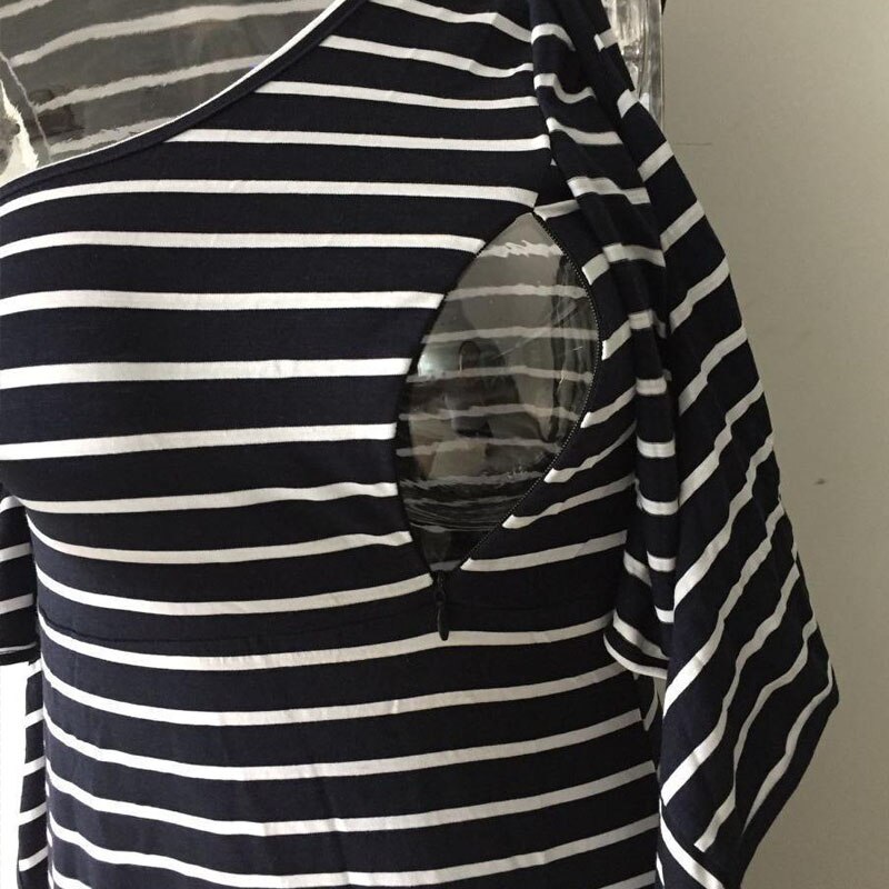 Lange Strand Pflege Kleider Mutterschaft Stillen Kleidung Für Schwangere Frauen Gestreiften Kleider Fütterung Schwangerschaft Kleid Kleidung