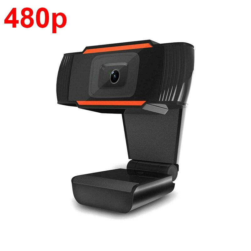 Draaibare Hd Webcam Pc Mini Usb 2.0 Web Camera Met Microfoon Video-opname High Definition Met 1080P/480P Beeldweergave: Orange 480P