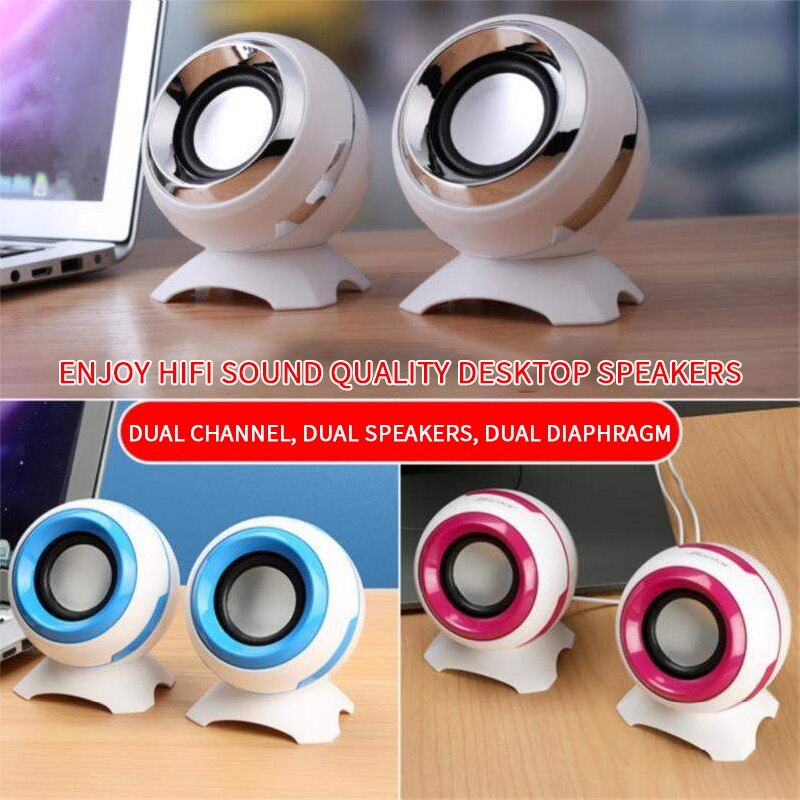 3.5Mm Computer Speakers Bedrade Usb Aux Bass Hoorns Luidspreker 360 ° Surround Stereo Geluid Voor Laptop Desktop Telefoon Mini speaker