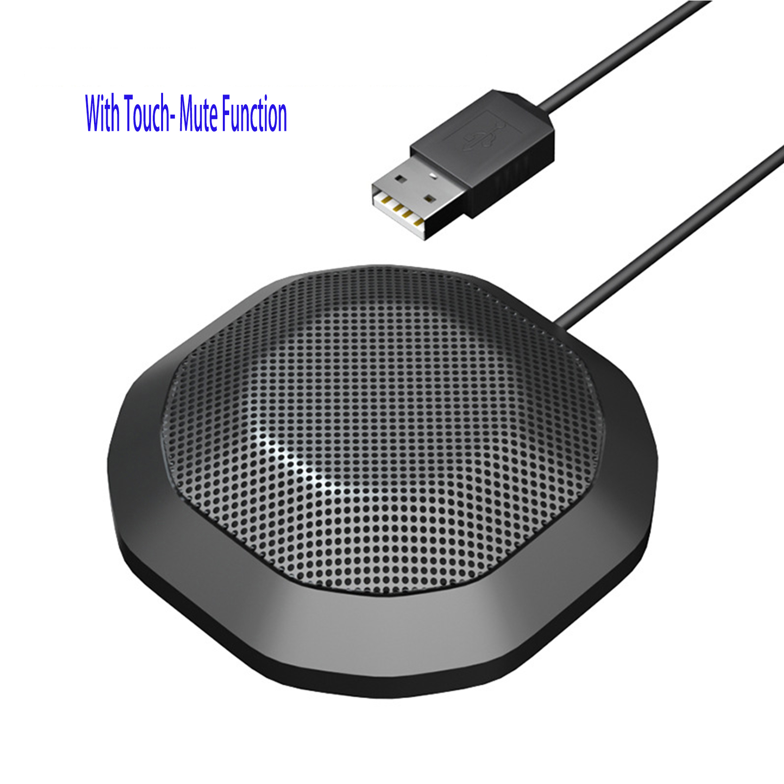 Portable 3.5mm Plug Conference Microphone 360° Omnidirectional Condenser PC Mic Plug & Play Small Microphone for PC Laptop: green