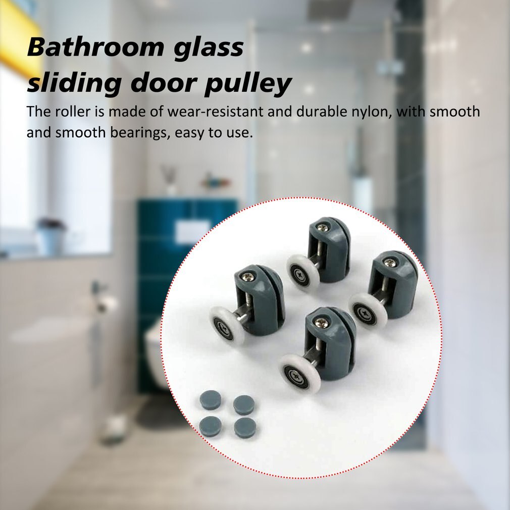 Douchecabines met rolluiken, enkel wiel, nylon stuiterwiel, katrol voor glazen schuifdeuren in de badkamer