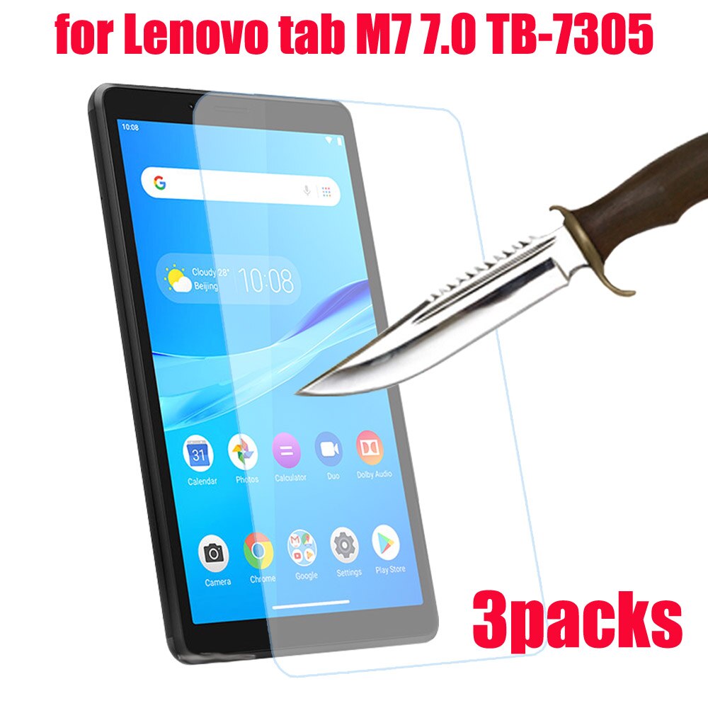 3 Packs Tempered glass screen protector for Lenovo tab 4 M7 M8 M10 HD FHD REL plus Gen 2nd E7 E8 E10 P10 P11 Pro Yoga 5 10.1: M7 TB-7305