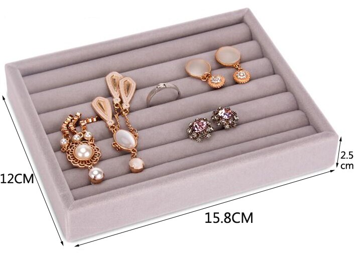 Drawer Jewelry Display Storage Tray Jewellery Organizer Box Earrings Holder Rings Packaging Watch Necklace Stand: SRingsTray