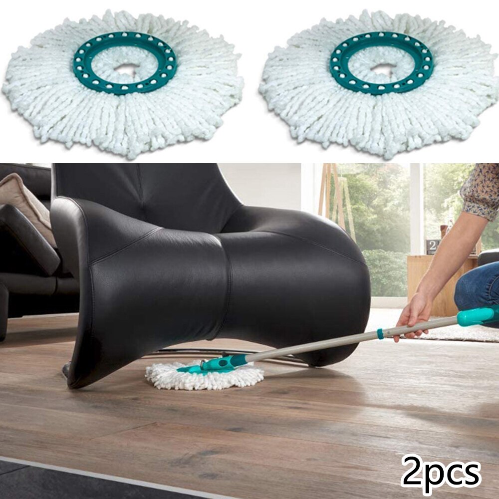 2 stk mikrofiber udskiftning hoved håndfri roterende moppeklud til leifheit disk husholdnings rengøringsmateriel hjemmefastgørelse