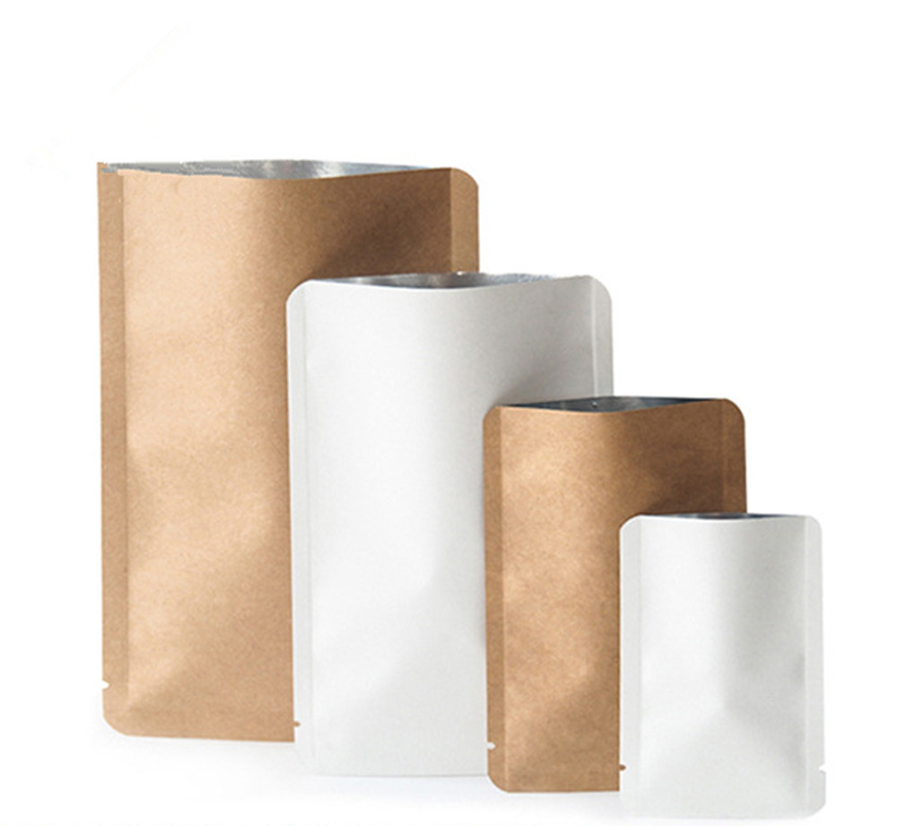100 Pcs/Lot Kraft Paper Pouches Inner Foil Open To... – Grandado