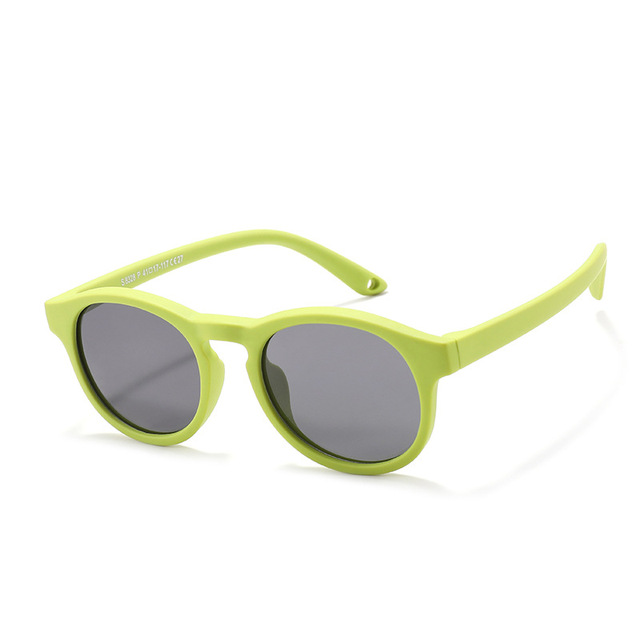 Primeras gafas de sol para bebé de 0 a 3 años, para recién nacido, con correa, redondas, flexibles, polarizadas UV400, accesorio de gafas de sol de silicona para bebé: Gris degradado