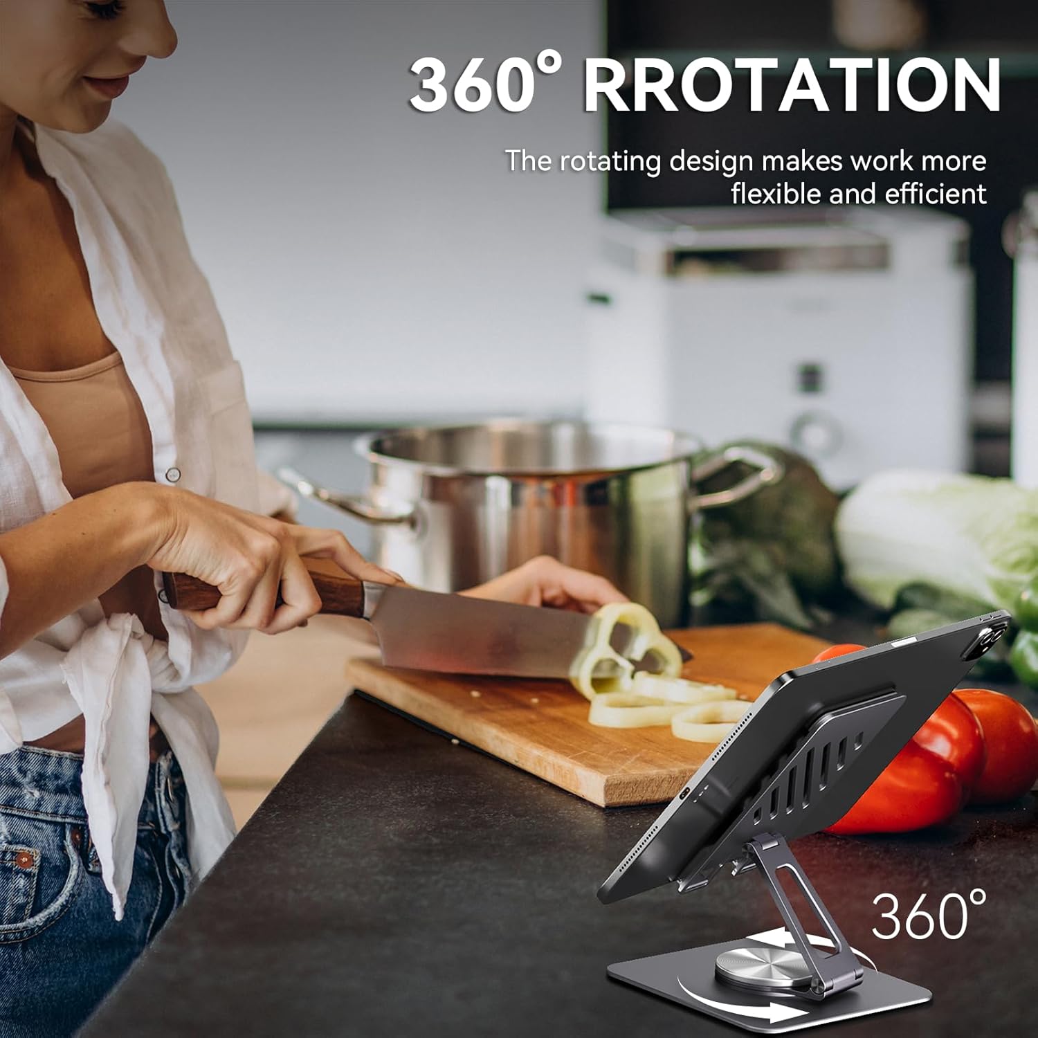 Minisopuru iPad-standaard voor bureau 360-draaibaar Opvouwbare draagbare monitorstandaard iPad-accessoires voor thuiskantoor 2024 iPad Pro-standaard
