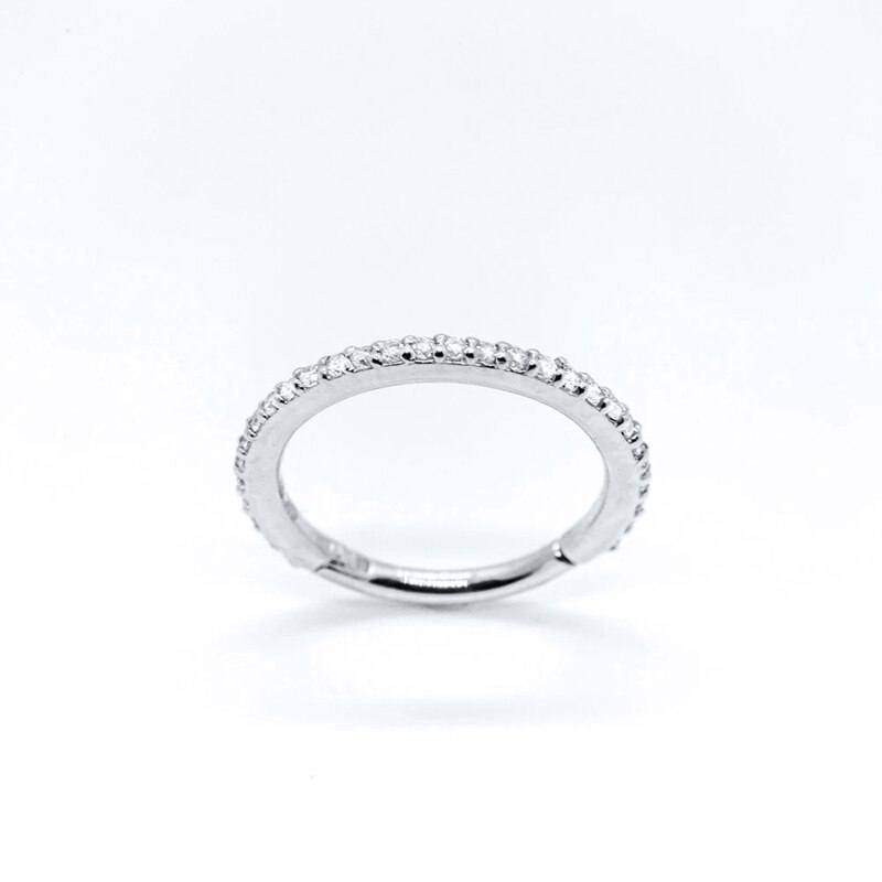 ROXI-Pendientes de aro redondos geométricos para mujer, aretes de cristal de circón blanco de 6/8mm, joyería de plata de ley 925 para cartílago: silver / 6mm