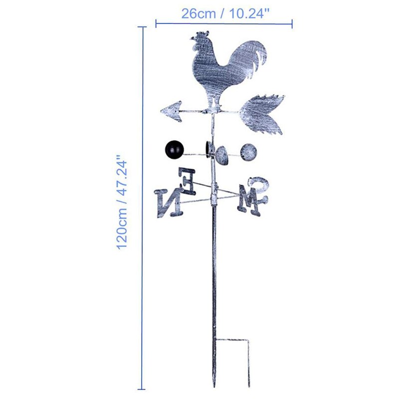 Gallo tradicional Veleta de hierro Veleta viento velocidad indicador de dirección jardín patio DC128