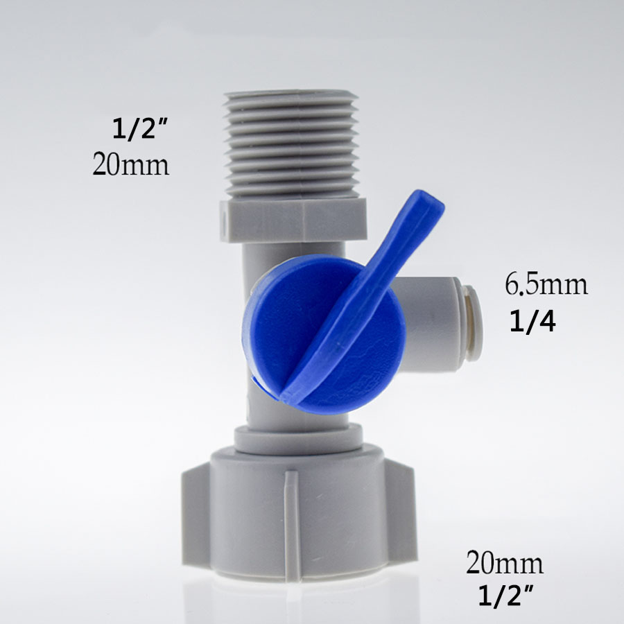 1/4'' 1/2'' Male 1/4 3/8 Tube Water Adapter RO Feed Ball Valve Faucet Water Filter Reverse Osmosis System for Water Purifier Tap: Bronze Yellow