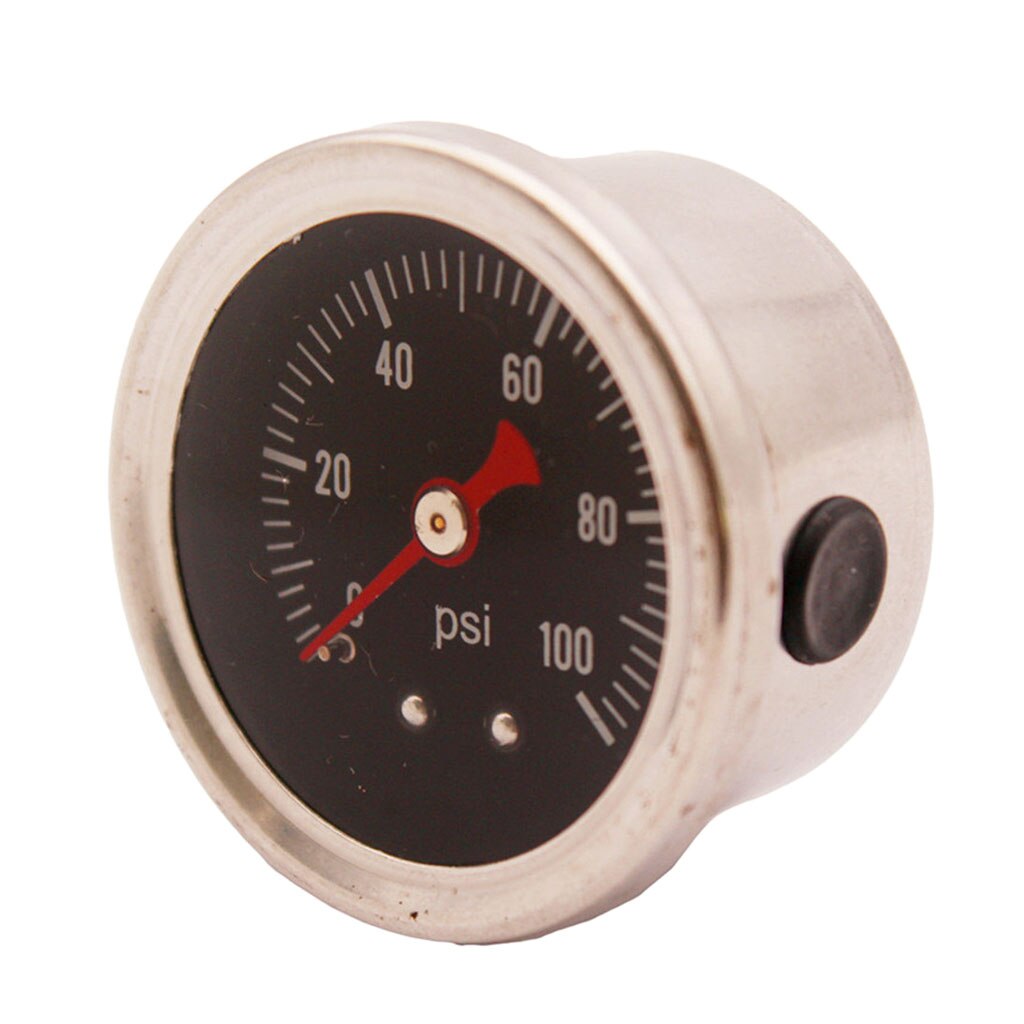 Fuel Pressure Regulator Gauge 0-100 Psi Bar Liquid Fill Chrome Fuel Oil Rail