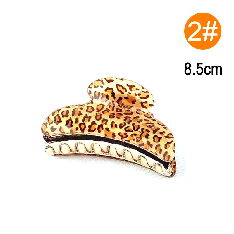 Store små plastik arcylic leopard hår kløer til kvinder hårspænder piger hårnåle klør klemme banan hår værktøj: 8.5cm let kaffe